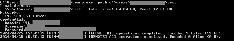 Console logs during encryption