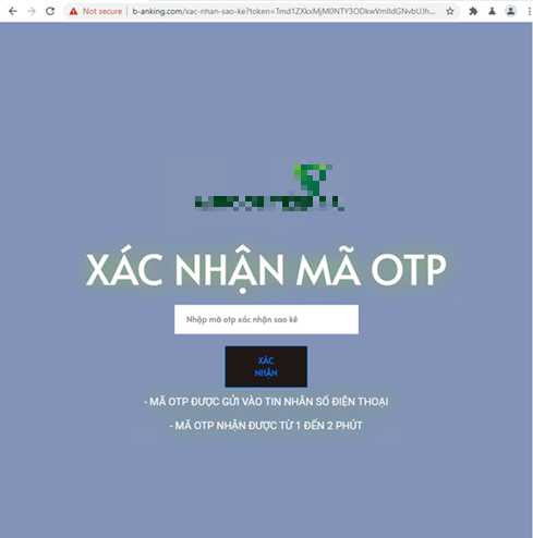 9-min transaction on the phishing website screenshot