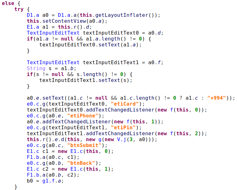 New activity layout Ajina malware