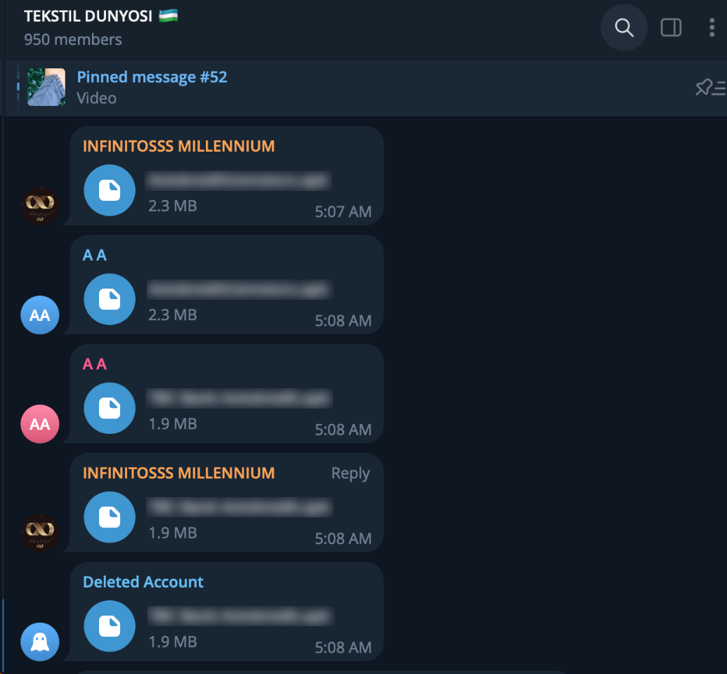 Screenshot of sending multiple messages