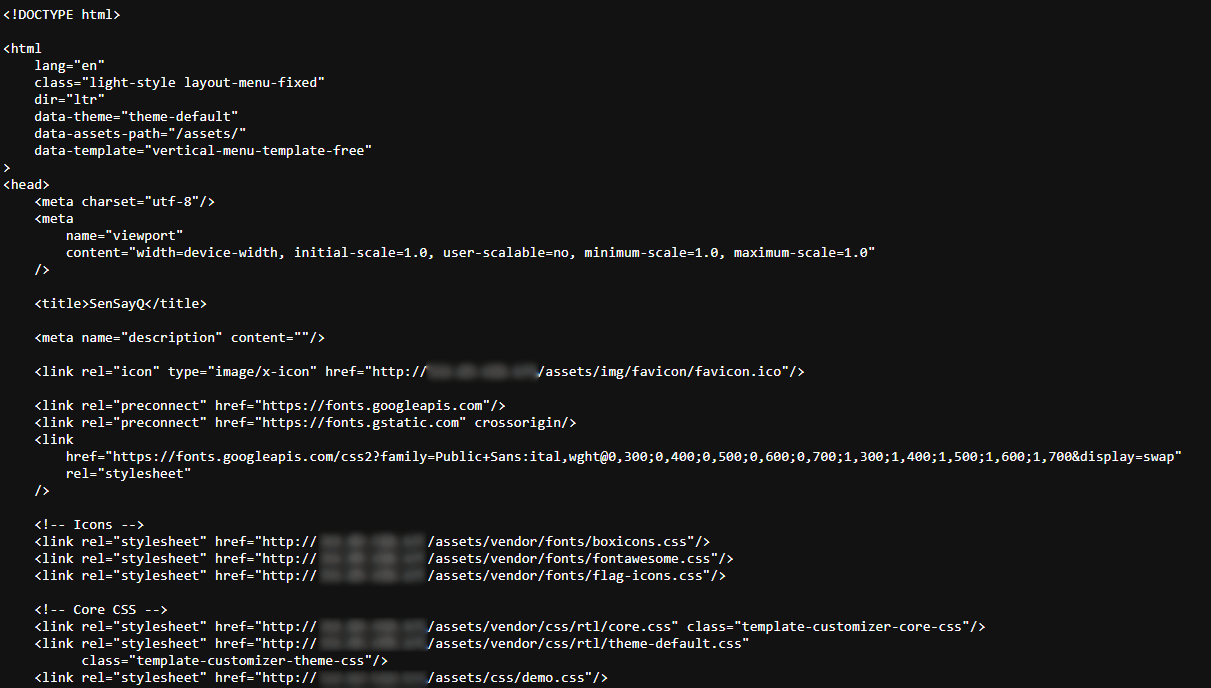 Source code of SenSayQ support page