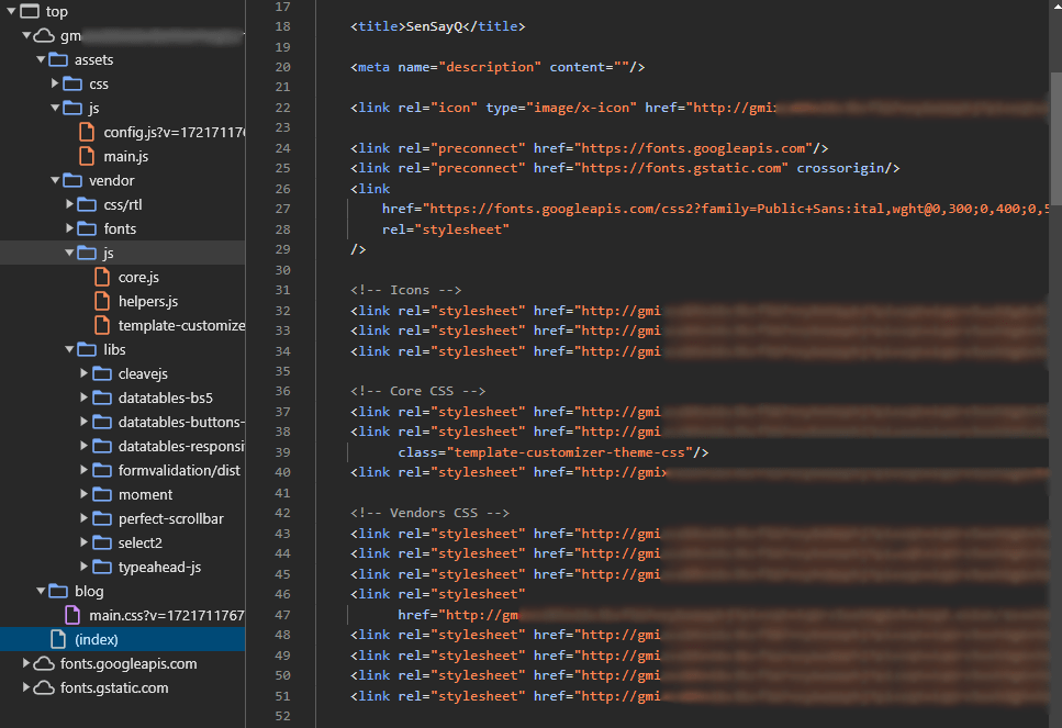 Scripts used by SenSayQ DLS main page