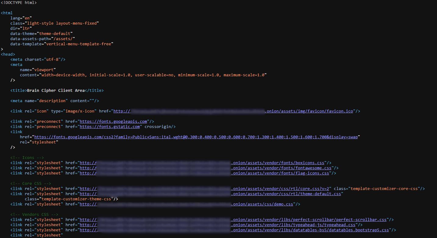 Source code of client chat webpage