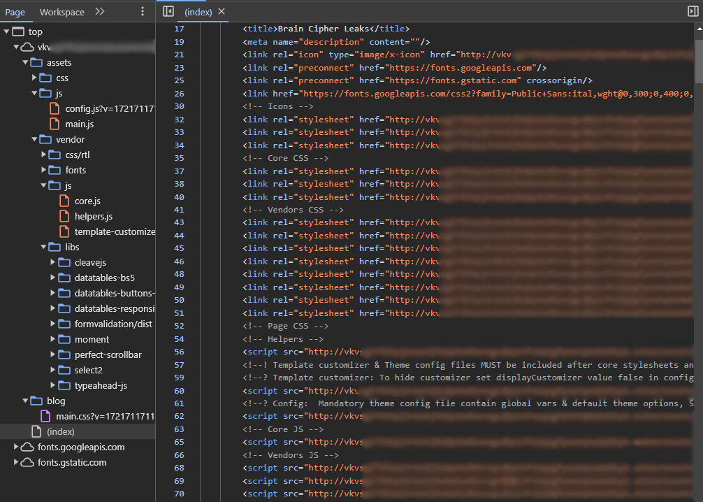 Scripts used by the DLS of Brain Cipher