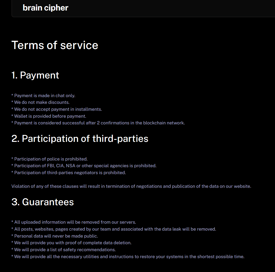 Terms of Service on the DLS