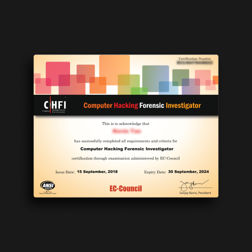 CHFI Certificate