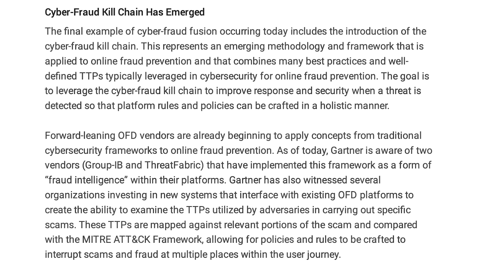 Group-IB’s cyber-fraud kill chain mentioned in the Gartner report