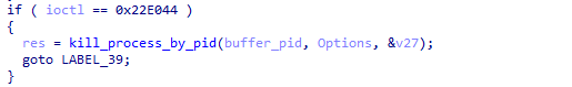 Screenshot of the `0x22E044` control code in Truesight driver
