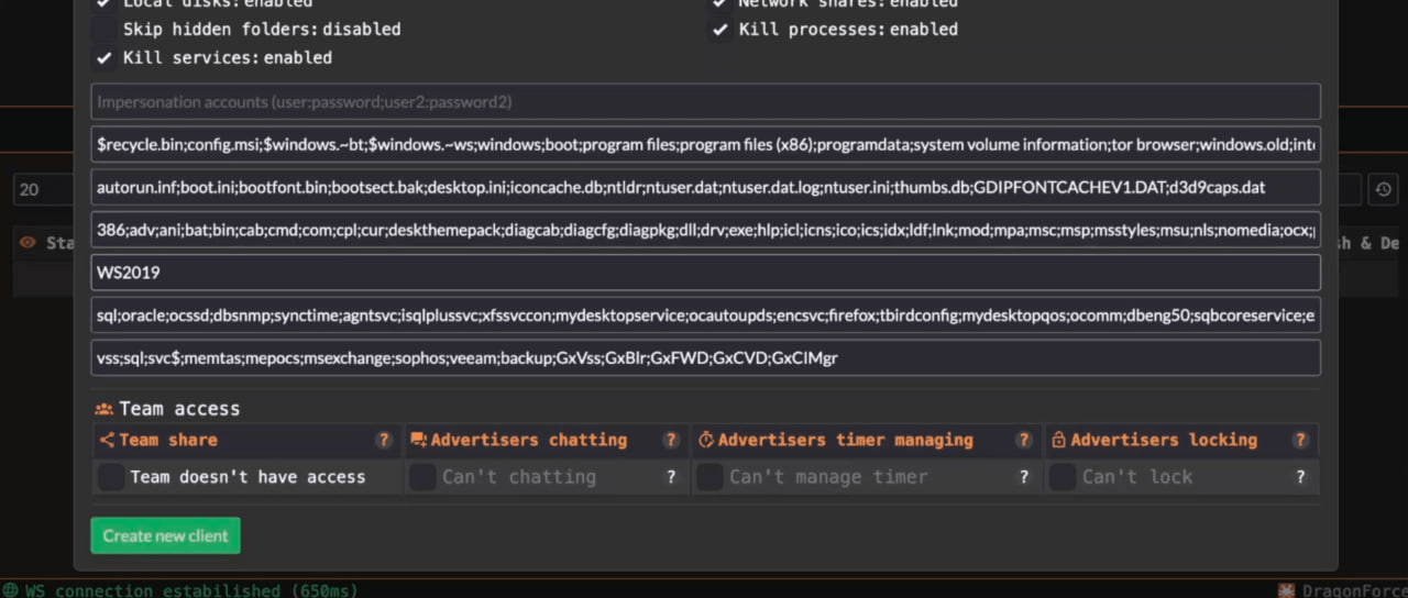 Screenshot of the LockBit version of the DragonForce ransomware