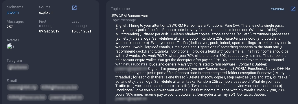 JSWORM RaaS program announcement