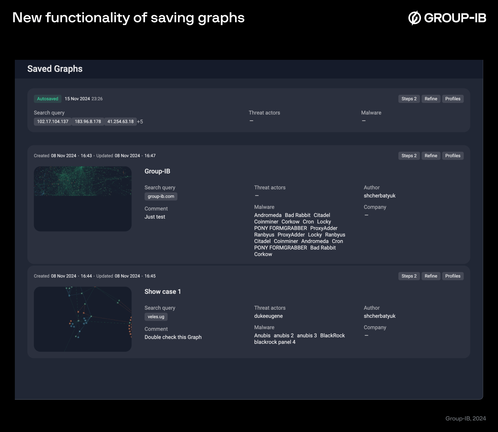Figure 13. New functionality of saving graphs