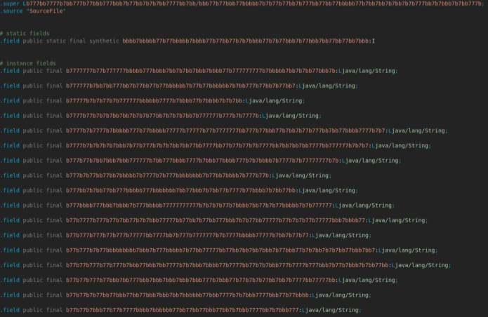 Figure 14. Examples of names obfuscation Figure 14. Examples of names obfuscation