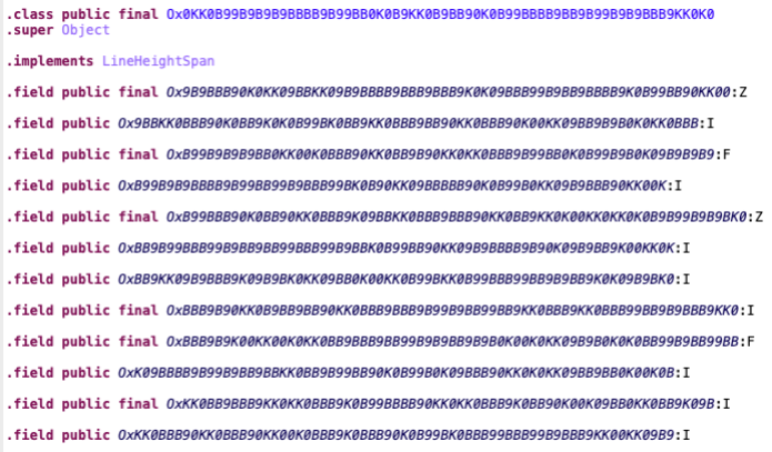 Figure 14. Examples of names obfuscation Figure 14. Examples of names obfuscation