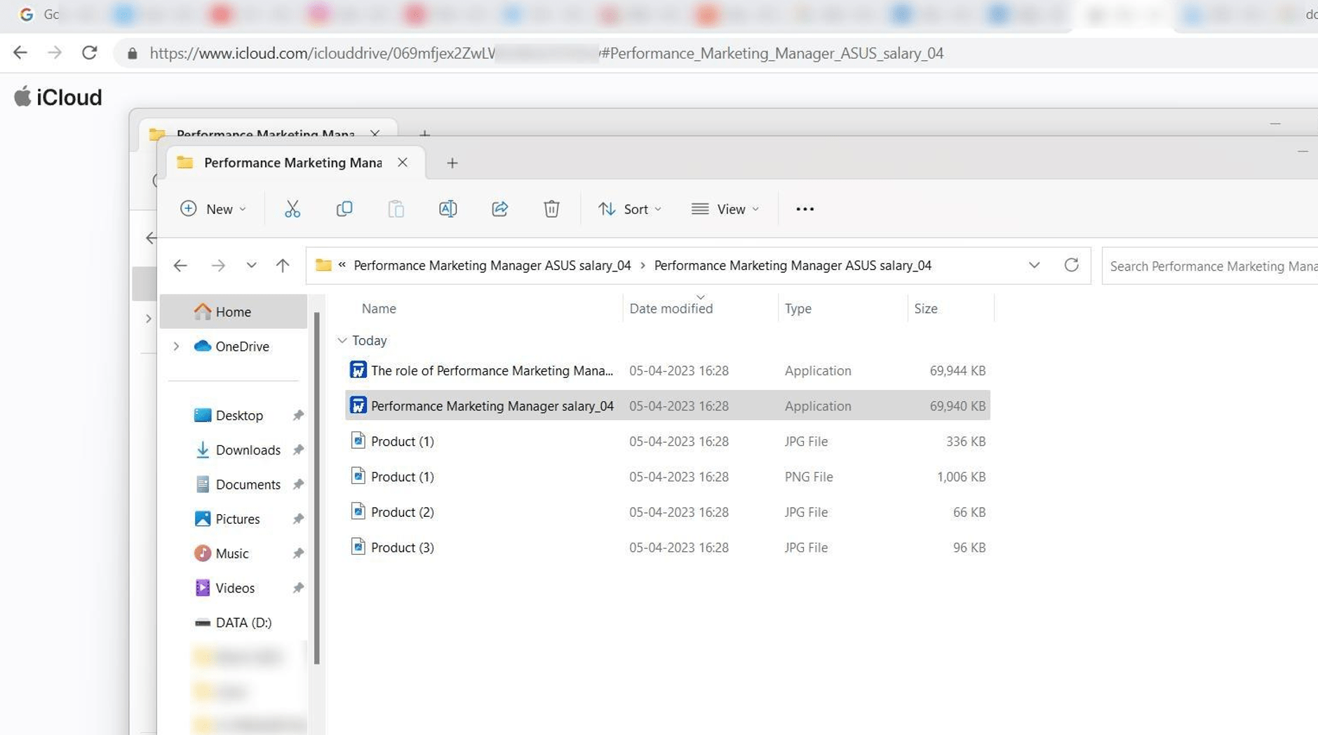 Figure 2. A series of screenshots of DuckTail method of malware distribution via LinkedIn and iCloud link