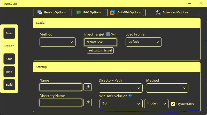 Figure 4: AsmCrypt’s interface shared in one of the forum threads.