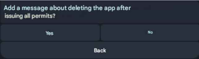 Figure 5. Capability to add the “uninstall” prompt in APK generation.