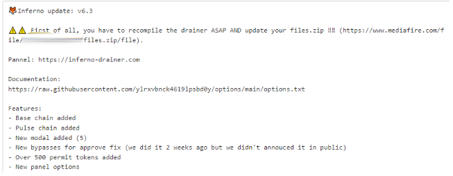 Text body of August 2023 Telegram post