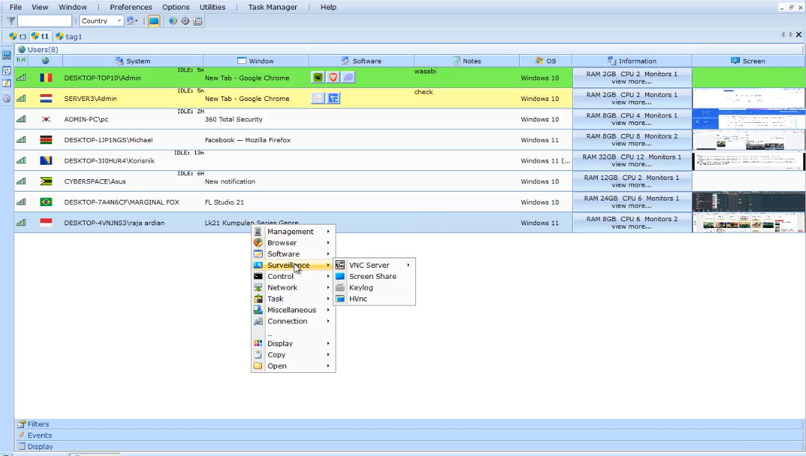 Figure 7: SilabRAT bot management interface.