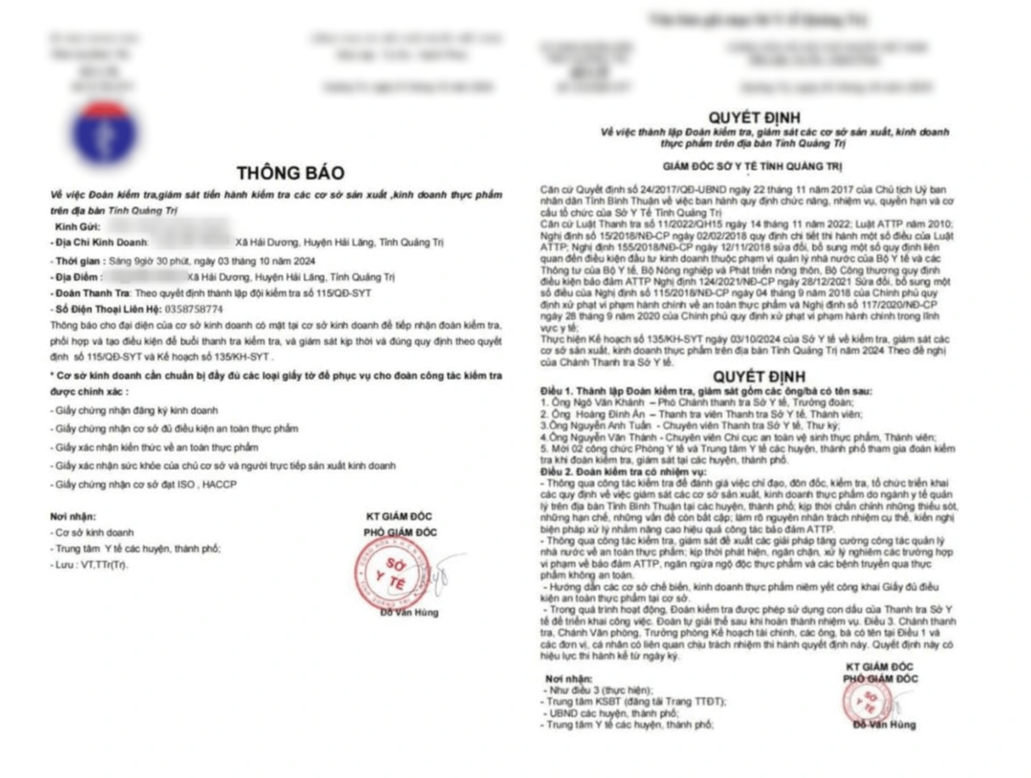 Figure 7. Example of a forged letter impersonating the Department of Health.