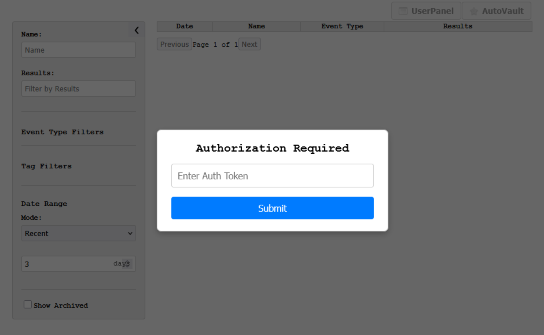 Figure 8: SilabRAT web interface (unauthorized).