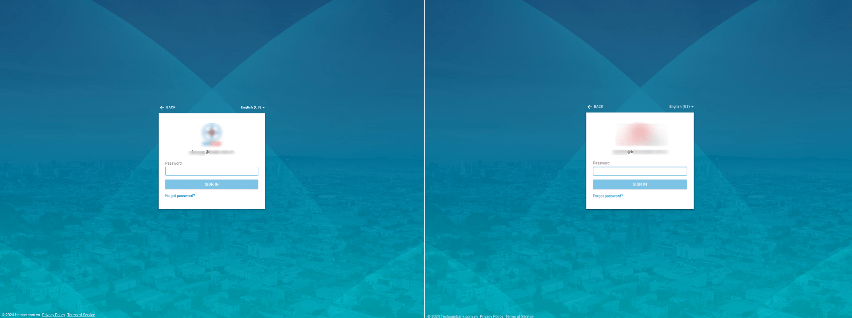 Figure 9. Dynamic Phishing Page with Different Company Logos