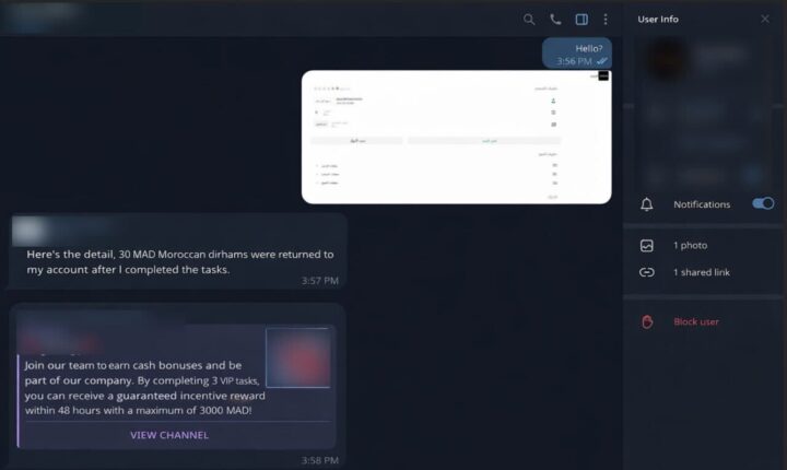 Figure 10. The “manager” scammer will direct victims to join specific job channels. Figure 10. The “manager” scammer will direct victims to join specific job channels.