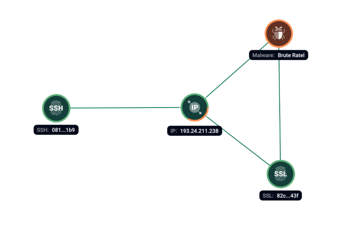 Figure 11. Group-IB Graph analysis of the network infrastructure related to Brute Ratel.