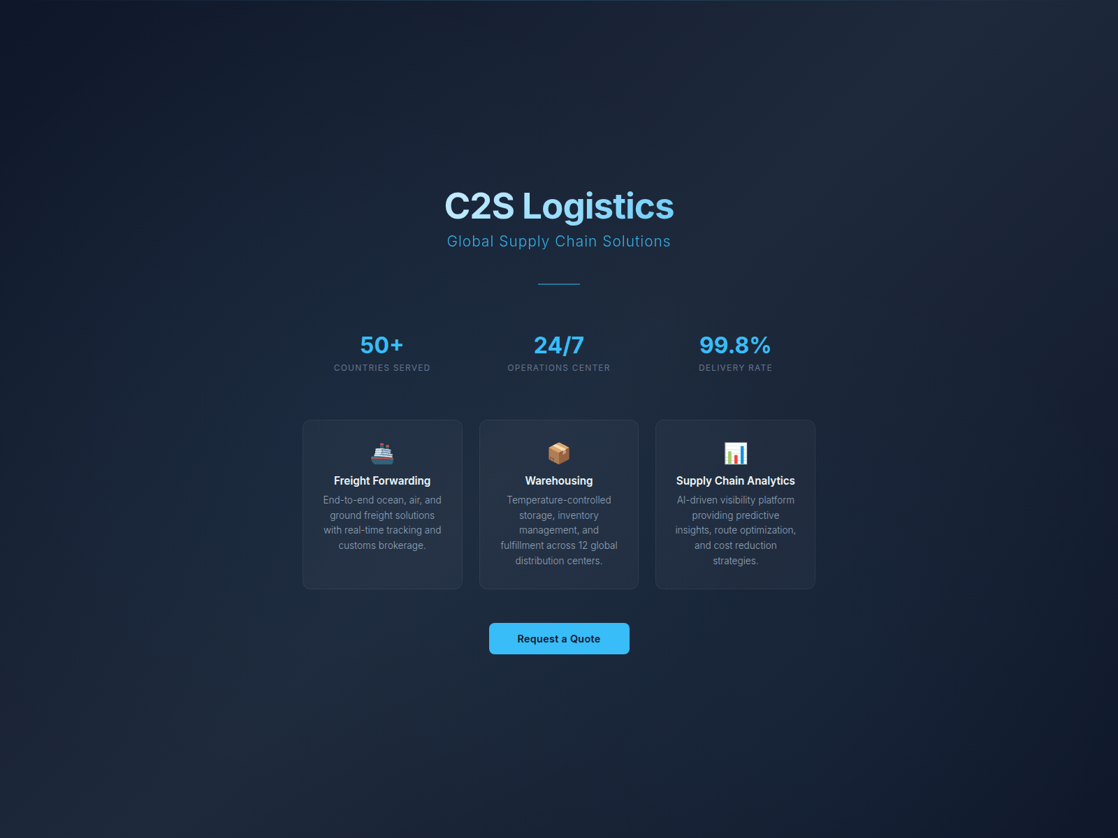 Figure 11. The C2S Logistics decoy website.
