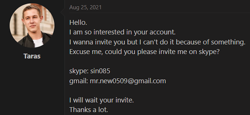 Figure 11. Screenshot from forum.