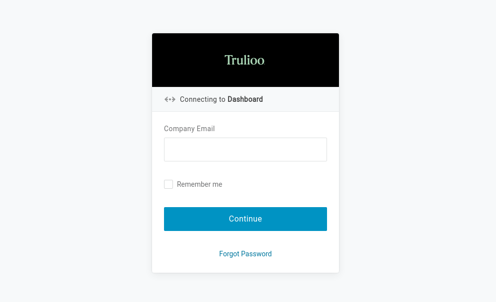 Figure 12. Phishing page mimicking Trulioo’s OneLogin login page. Trulioo is a KYC and AML company.