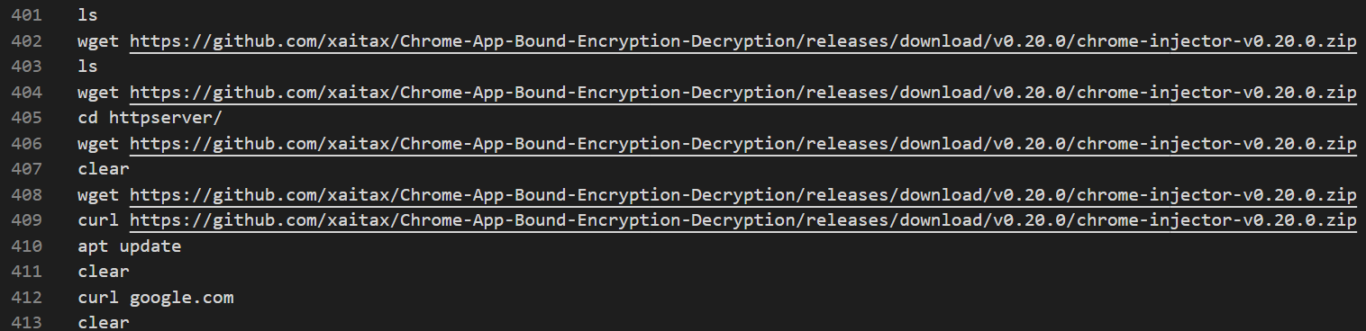 Figure 12. Failure to fetch ChromElevator.