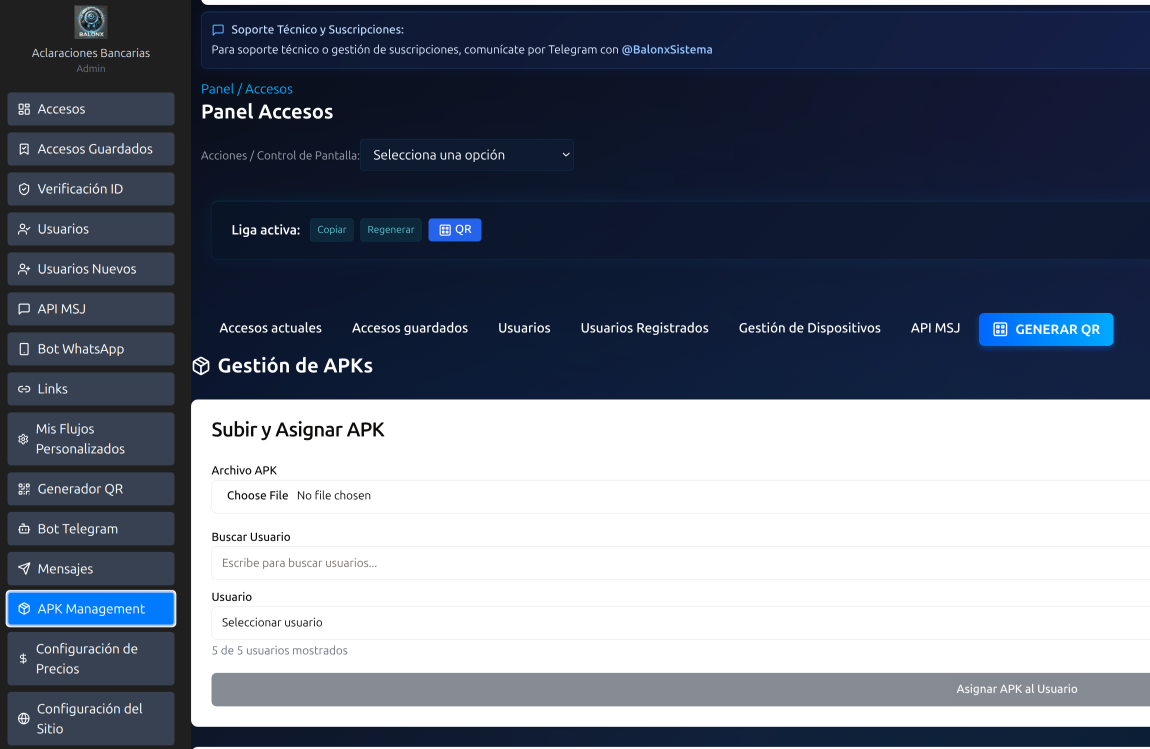 Figure 12. APK Management section of the Admin Panel. Figure 12. APK Management section of the Admin Panel.
