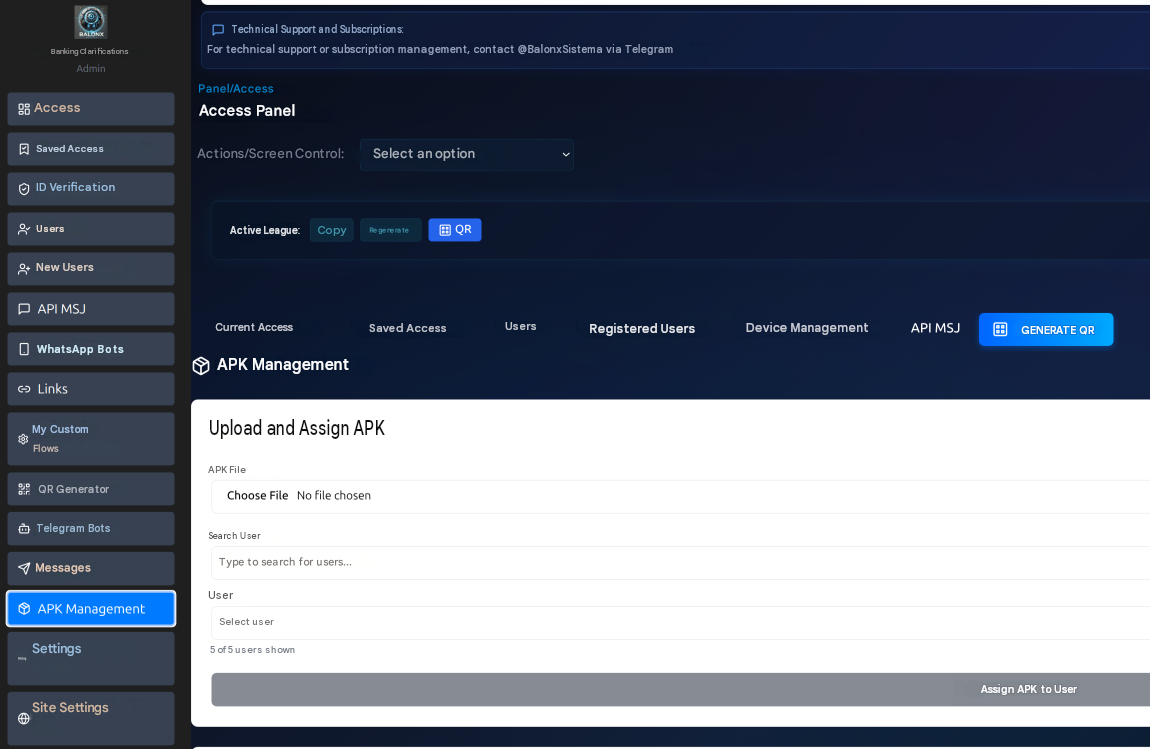 Figure 12. APK Management section of the Admin Panel. Figure 12. APK Management section of the Admin Panel.