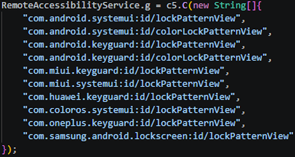 Figure 13. RemControl targets pattern lock views across various OEM Android implementations.