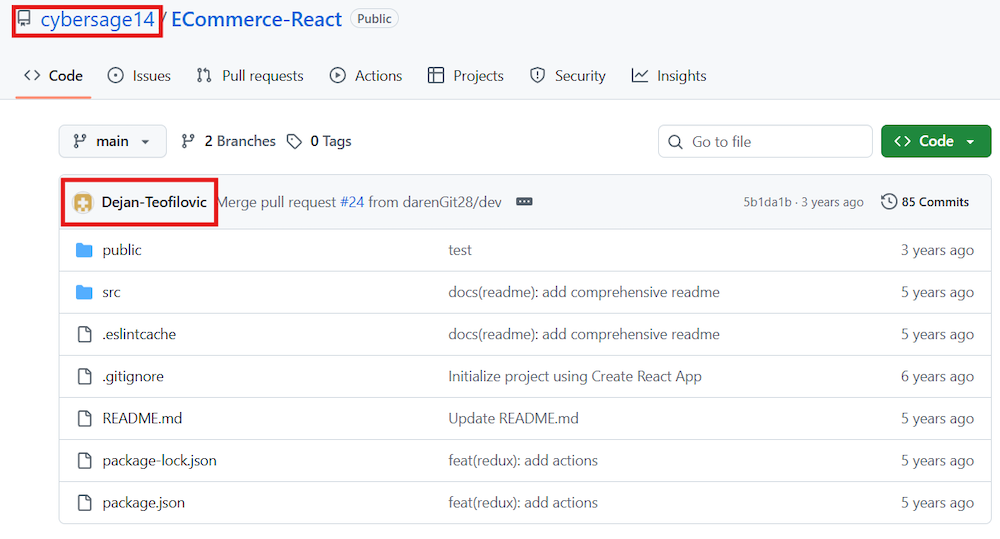 Figure 14. Information about Dejan-Teofilovic GitHub repository. Figure 14. Information about Dejan-Teofilovic GitHub repository.