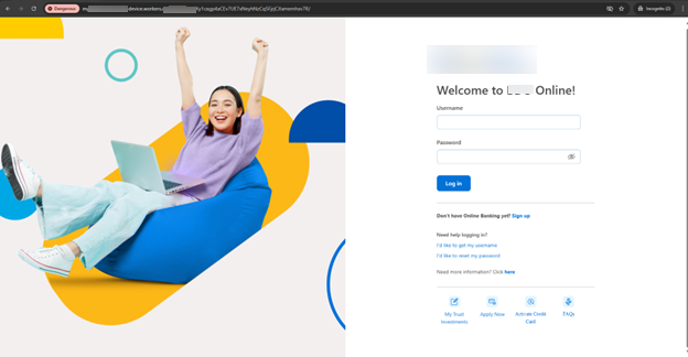 Figure 15. Phishing page designed to closely resemble a legitimate online banking portal.