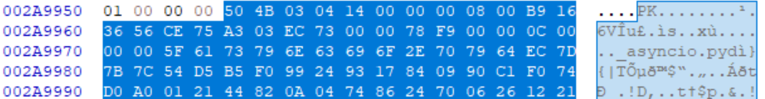 Figure 16. Embedded ZIP archive.