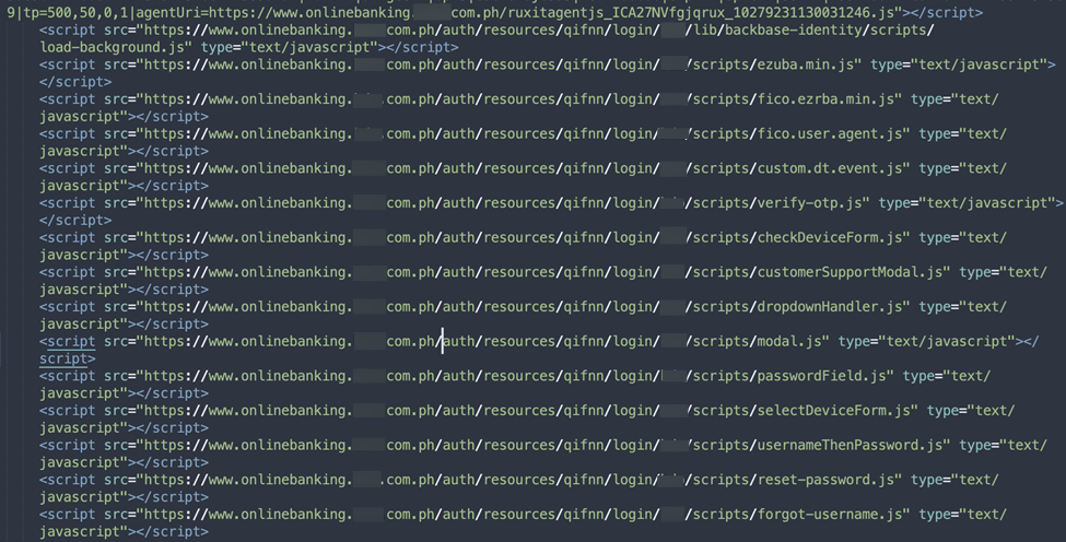 Figure 16. JavaScript source code demonstrating the 