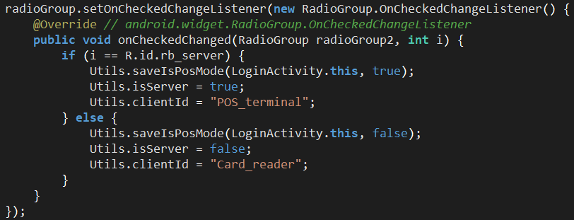 Figure 16. User-set application state; POS_terminal (tapper) or Card_reader (reader)
