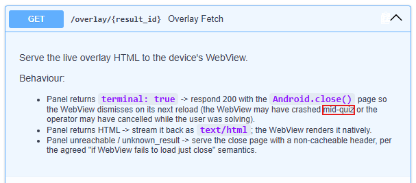 Figure 17. RemControl Proxy Docs - API endpoint for fetching overlays.