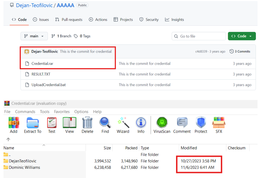 Figure 17. Information about archive, found in repository.