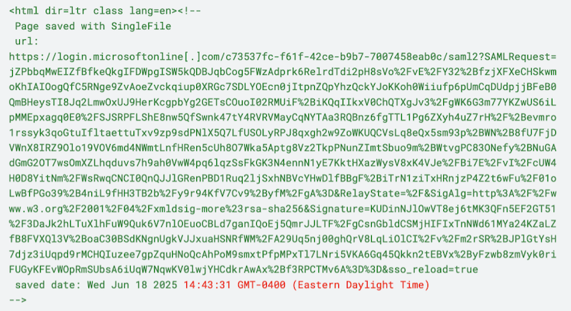 Figure 17. SingleFile artifact revealing attackers EDT timezone.