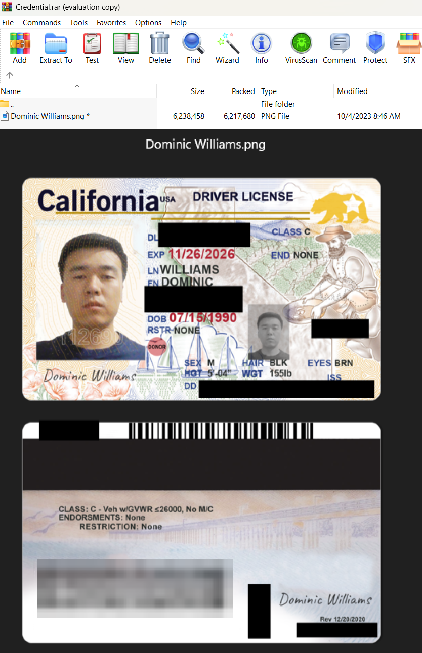 Figure 18 .Analysis of Dominic Williams folder.